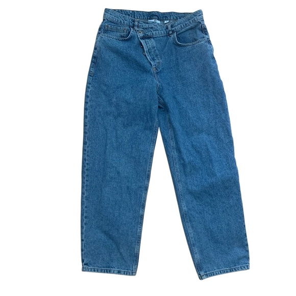 Collusion Classic Blue Denim Jeans Crisscross Waist Baggy Womens 30/32 Denim - Picture 1 of 4